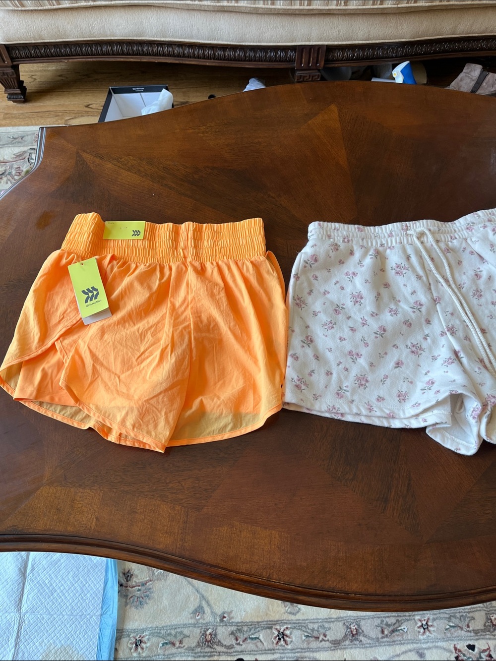 wild fable Neon Orange Women's Athletic Shorts and All in Motion, 2 pairs